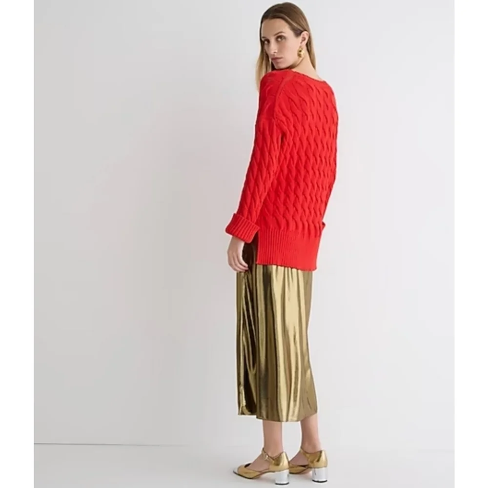J.Crew Gwyneth slip skirt in gold lamé